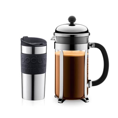 Bodum Kaffemaskin 1,0 l og vakuumreisekopp CHAMBORD SET