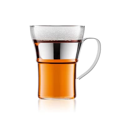Bodum 2 pk kaffeglass med stålhåndtak ASSAM 0.35 L