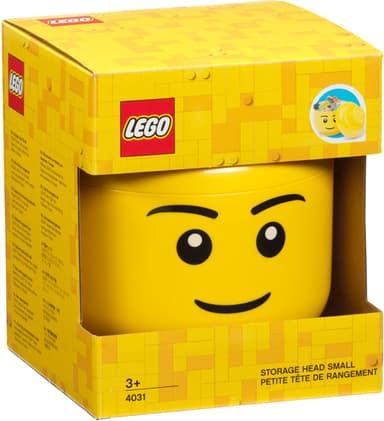 Play LEGO liten oppbevaringsboks (Boy Head, gul)