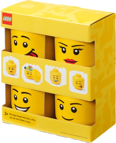 Play LEGO oppbevaringsbokser (4 pakning, gul)