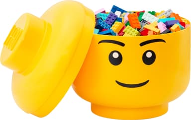 Play LEGO stor oppbevaringsboks (Boy Head, gul)