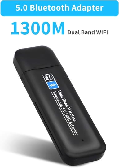 NÖRDIC WIFI6 Bluetooth 5.0 trådløs USB 3.0-adapter Dual Band 2.4/5.8GHz 1300Mbps