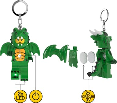 LEGO LED-nøkkelring (grønn dragejente)