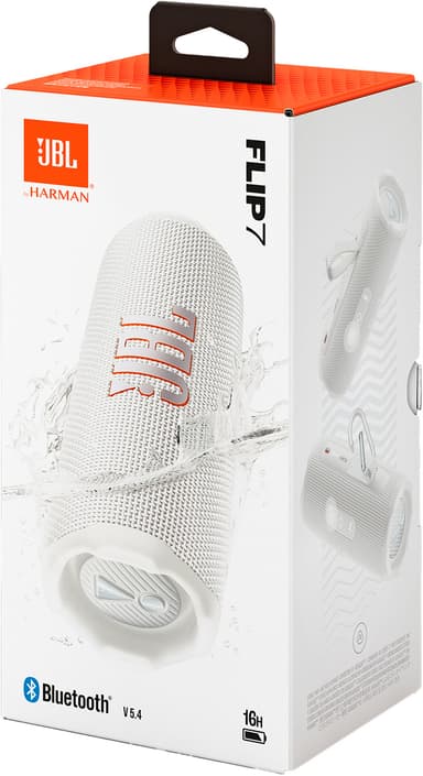 JBL Flip 7 bærbar trådløs høyttaler (hvit)