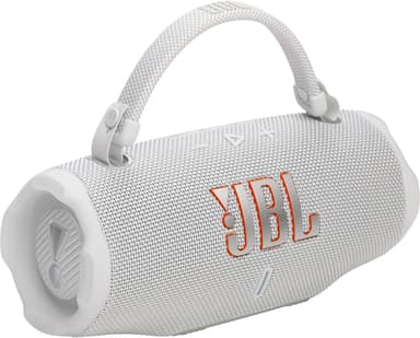 JBL Charge 6 trådløs bærbar høyttaler (hvit)