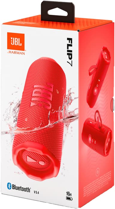 JBL Flip 7 bærbar trådløs høyttaler (rød)