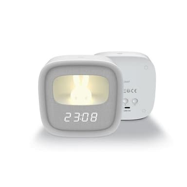 Forverer LED-vekkerklokke med nattlys - grå/hvit