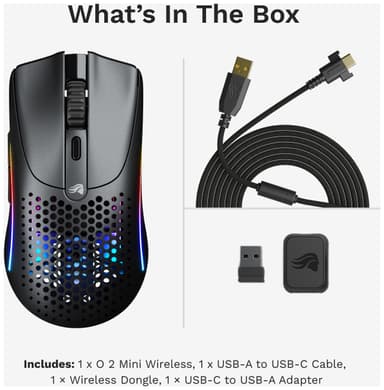 Glorious Model O 2 mini trådløs gamingmus (sort)