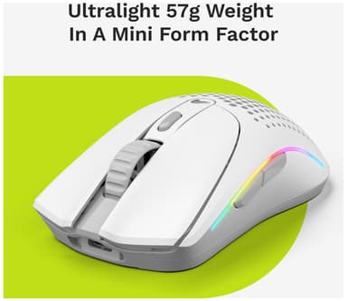 Glorious Model O 2 mini trådløs gamingmus (hvit)