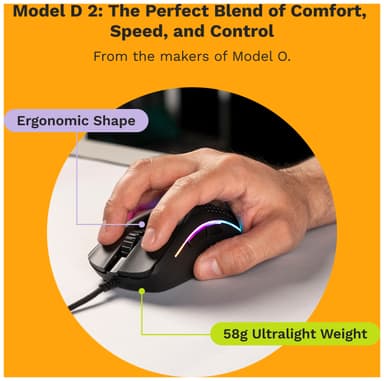 Glorious Model D 2 gamingmus (sort)