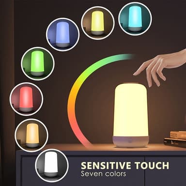 Krystallklar Touch-Lampe med Bluetooth-App – Justerbar RGB-Belysning og Dimming