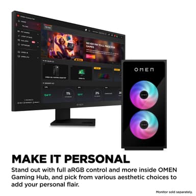 HP OMEN 35L GT16-0850no R7-8700F/16/1TB/5070 stasjonær gaming-PC