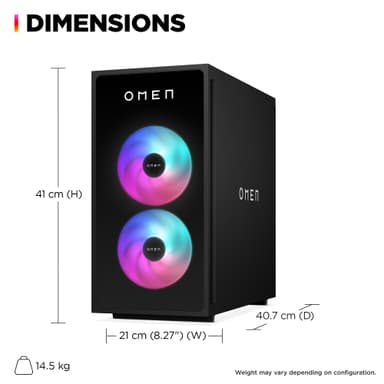 HP OMEN 35L GT16-0850no R7-8700F/16/1TB/5070 stasjonær gaming-PC