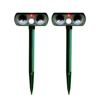 Dyreskremme Solcelle ultralyd med bevegelsedetektor - 2Pack