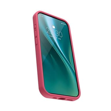Etteri silikonveske for iPhone 16 med hull for håndleddsstropp - Bringebær
