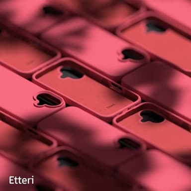 Etteri silikonveske for iPhone 16 med hull for håndleddsstropp - Bringebær