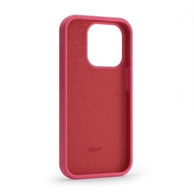 Etteri silikonveske for iPhone 16 Plus med hull for håndleddsstropp - Bringebær