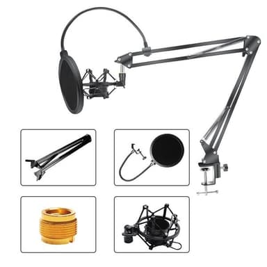 Bordstativ for mikrofon med popfilter