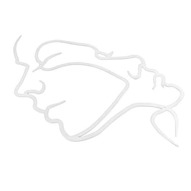 Veggdekor i metall Faces - Hvit