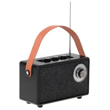 FM-radio med Bluetooth og TWS-funksjon - svart