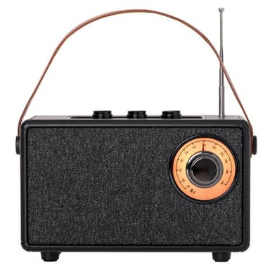 FM-radio med Bluetooth og TWS-funksjon - svart