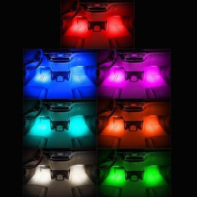 Belysning bilgulv 36stk LED 4i1 RGB Neon - Lydkontroll og fjern