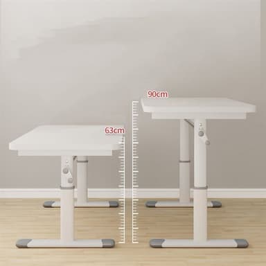 Ergonomisk Hev- og Senkbart Skrivebord 120x60 cm – Justerbar Høyde 63-90 cm, Hvitt
