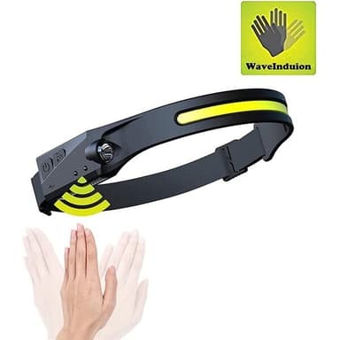 LED Hodelykt med bevegelsessensor - Sort