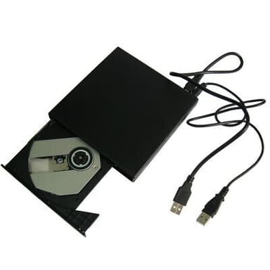 USB Slim ekstern CD-leser - slank design, 24x lesehastighet, kompatibel med Windows, Mac og Linux