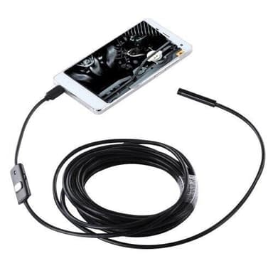 Inspeksjonskamera for mobiltelefoner - 5 meter med LED-lys og USB-tilkobling