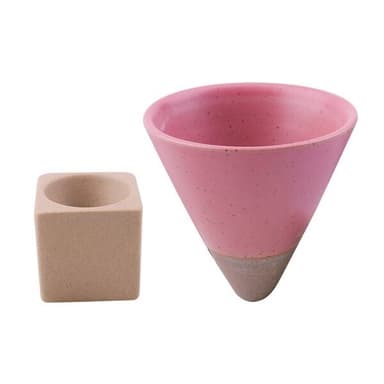 Kjegleformet krus med stativ - Rosa