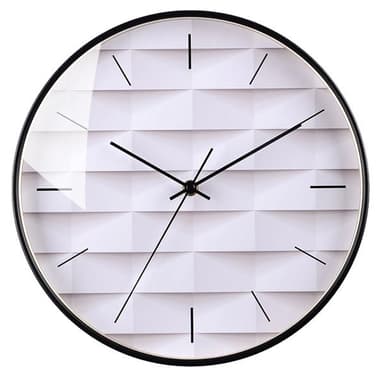 Analog Veggklokke i Minimalistisk Design – 30 cm, Hvit Urskive