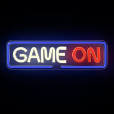 LED Neon Lysskilt ""Game On"" med Dimmer og USB-strømforsyning