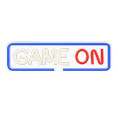 LED Neon Lysskilt ""Game On"" med Dimmer og USB-strømforsyning