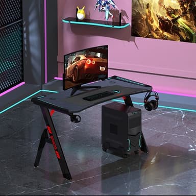 Gamingbord 140cm med RGB Belysning - Svart