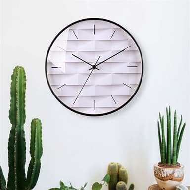 Analog Veggklokke i Minimalistisk Design – 30 cm, Hvit Urskive