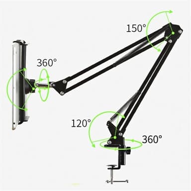 Fleksibel holder for nettbrett og mobiltelefoner - justerbar arm og 360° rotasjon