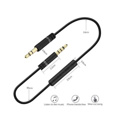3,5mm Audiokabel med mikrofon/volumkontroll
