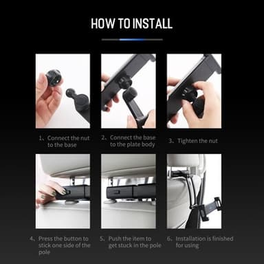 ROCK Universal Holder til bilens nakkestøtte - Mobil & Surfeplate