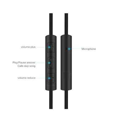 3,5mm Audiokabel med mikrofon/volumkontroll