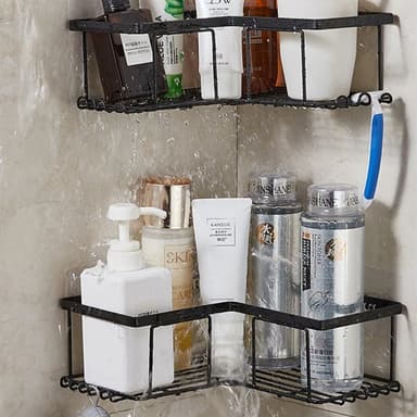 Hjørnehylle til badet 2-pak