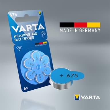 Varta 675 batteri for høreapparat 7042217 (6-pakning)