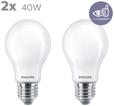 Philips Classic A60 LED-lyspære 5W E27 (2-pk) (varmhvit)