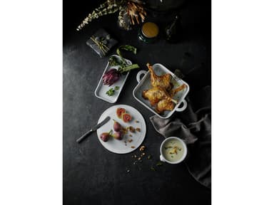 Pillivuyt Plissé Dish rectangular 24 x 12 cm White