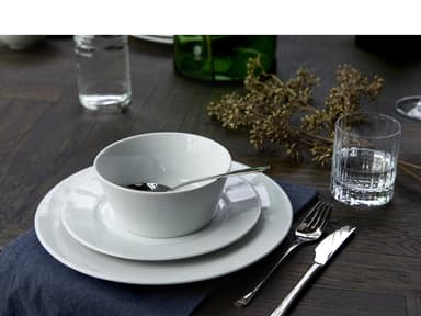 Pillivuyt Eventail Flat plate with rim Dia 28 cm White