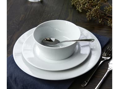 Pillivuyt Eventail Flat plate with rim Dia 28 cm White
