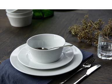 Pillivuyt Eventail Flat plate with rim Dia 28 cm White