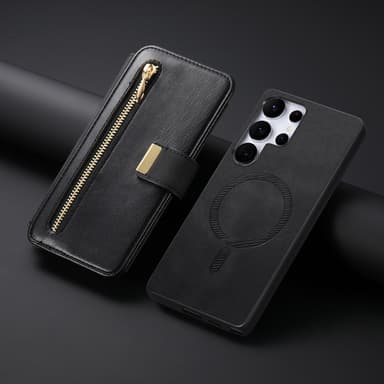 Magnetisk avtakbar lommebokdeksel til Samsung Galaxy-telefon - svart Samsung Galaxy S24 Ultra