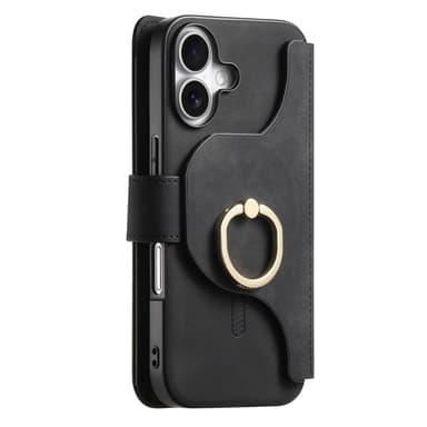 Lommebokdeksel til iPhone 15 med ring og stativ