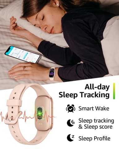 Smartklokke med EKG, pulsmåler, blodtrykksmåler, søvnmåler, skritteller Rose gull